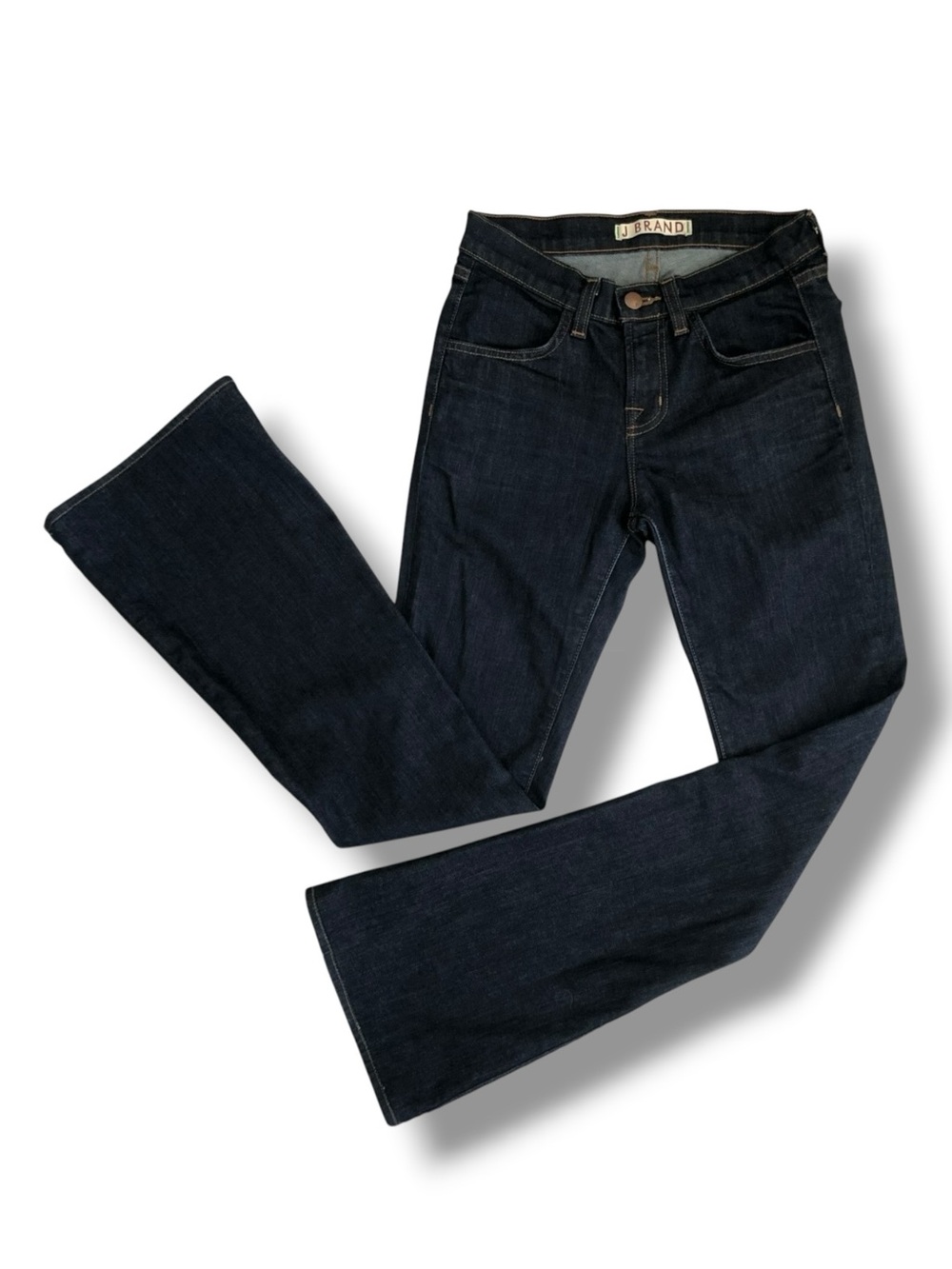 J Brand Pure Flare Jeans Women’s Size 24 Dark Wash Low Rise Stretch Made in USA